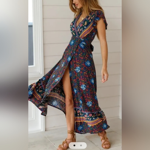 Zesica Dresses & Skirts - Elegant High-Low Floral Dress